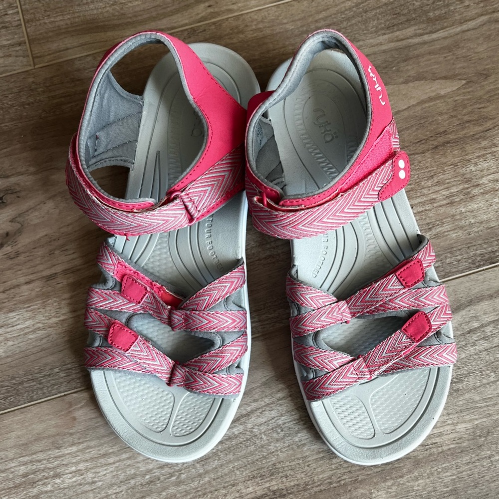 Ryka comfort adjustable Pink and Gray Strappy Sandals 8.5 - Picture 3 of 11